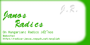 janos radics business card